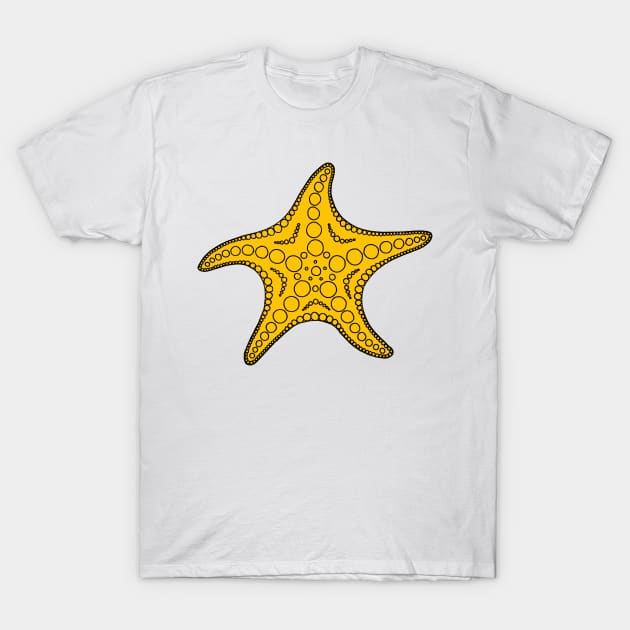 Starfish (black/yellow) T-Shirt by calenbundalas